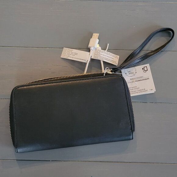 Smart Phone Charging Wristlet Wallet By Bead Landing - Black - Picture 8 of 11